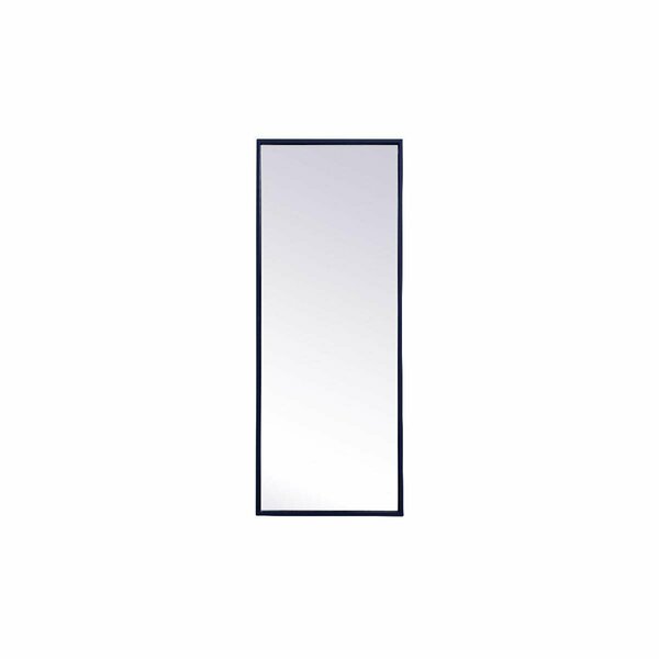 Elegant Decor 14 x 36 in. Metal Frame Rectangle Mirror, Blue MR41436BL